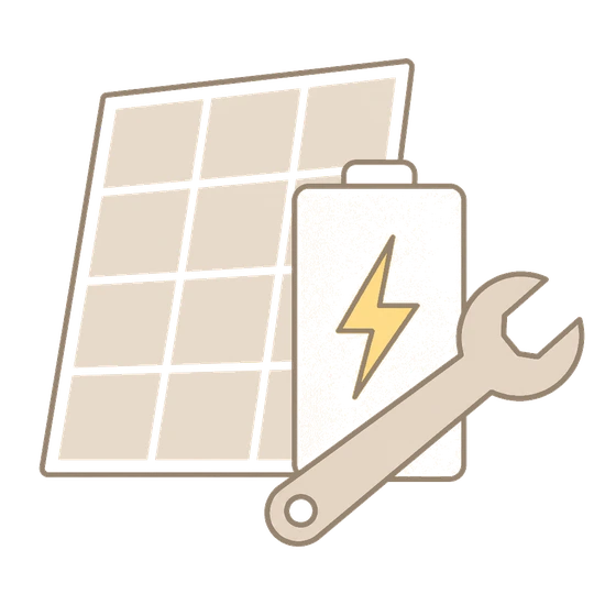 Illustration av energiförbättringar med solceller och batteri